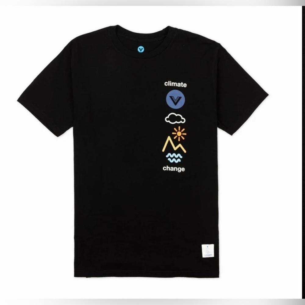 NWT VAST Men's Climate Short Sleeve Cotton Tee Shirt Medium - Black